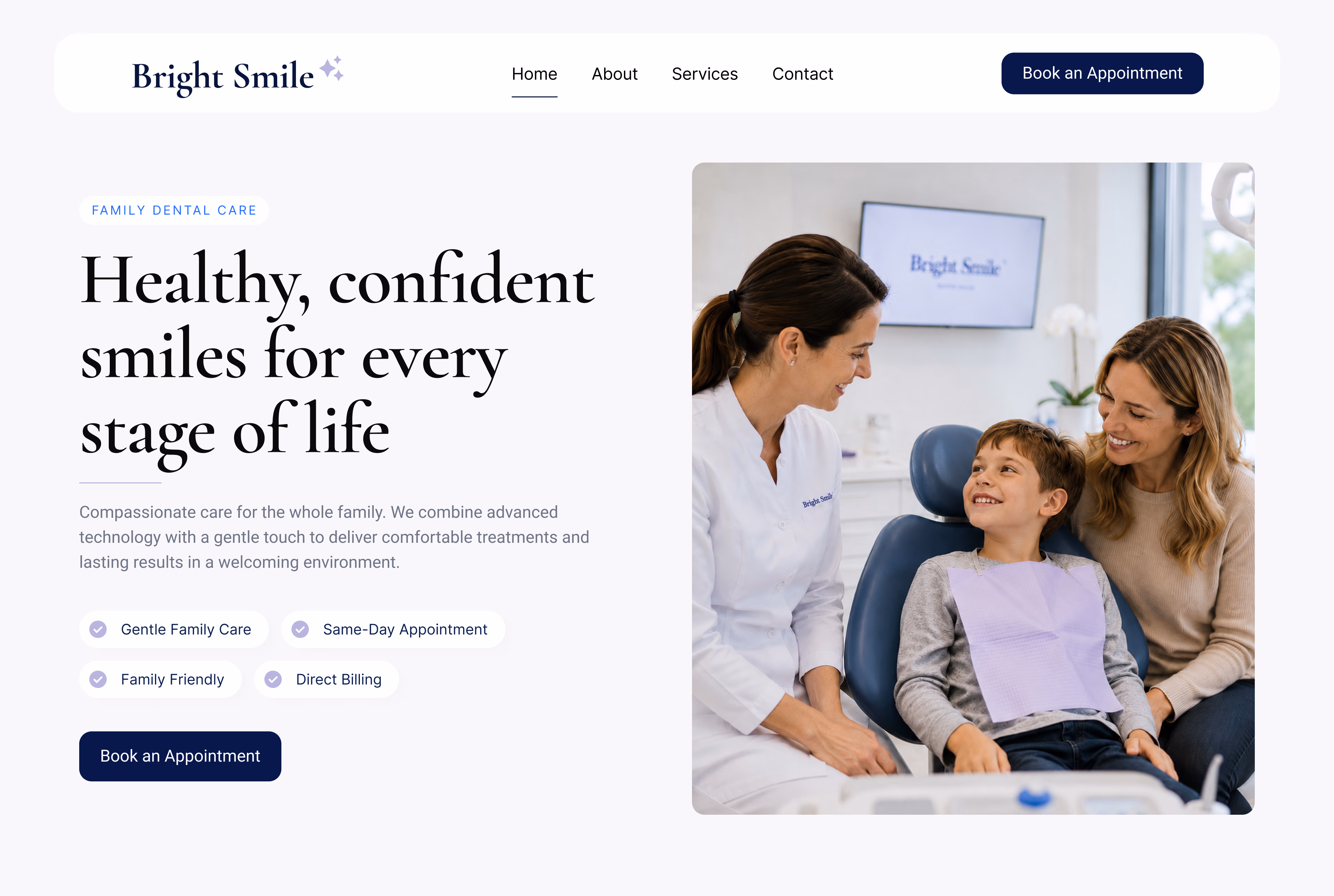 Bright Smile Dental — clinic website concept by BitForward