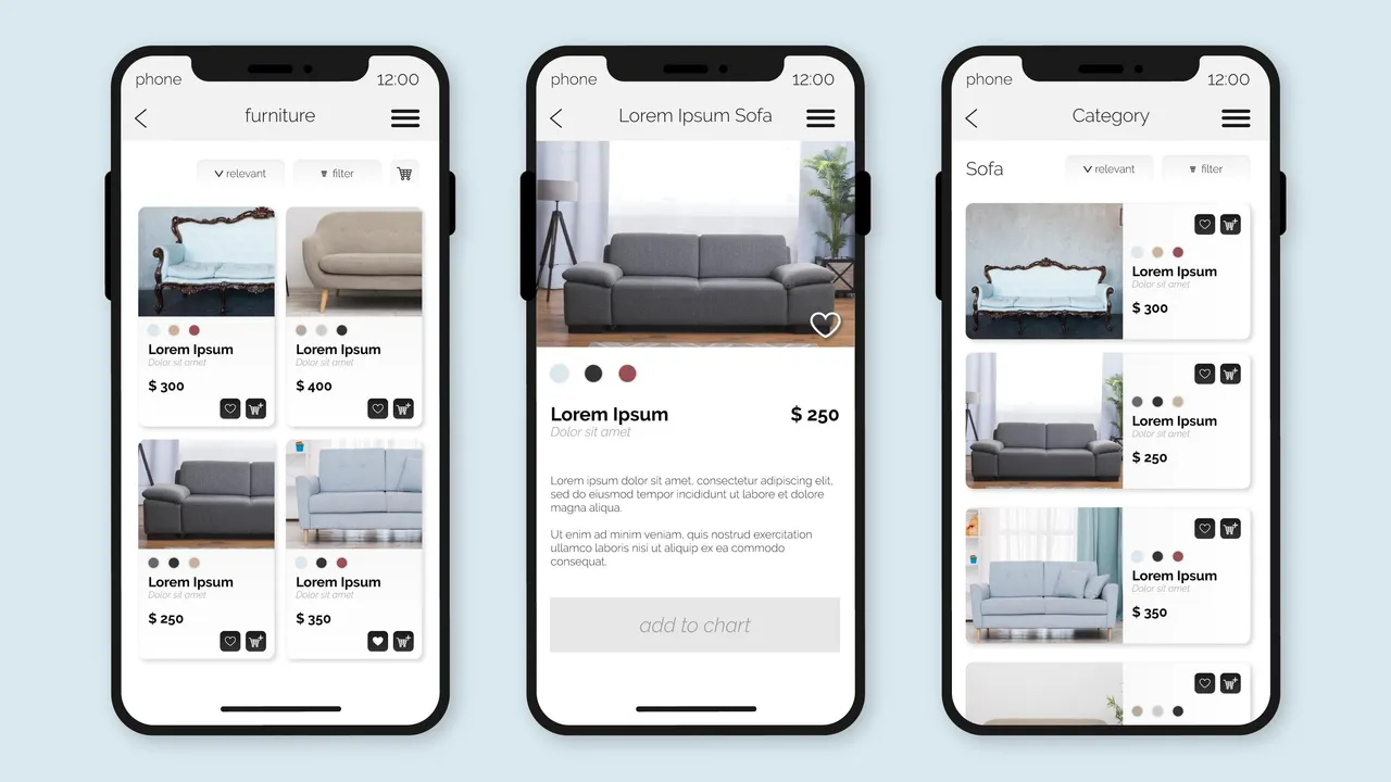 Smartphone with a modern website layout.