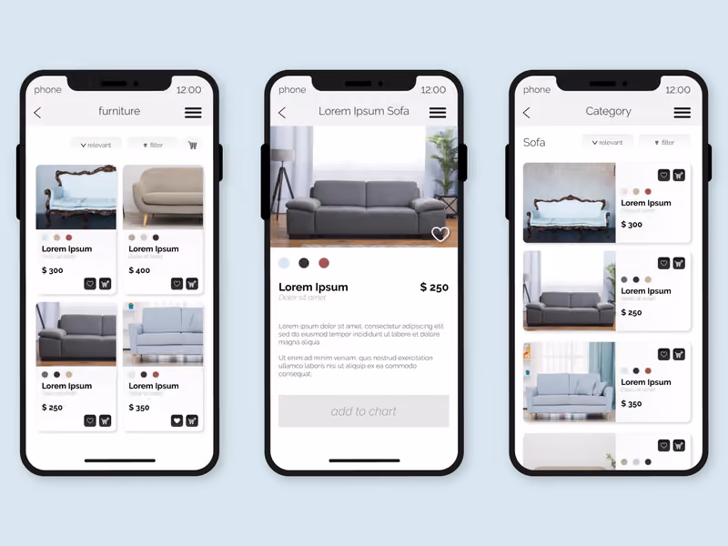 Smartphone with a modern website layout.
