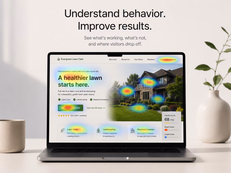 Modern design with heatmap insights on a laptop screen.