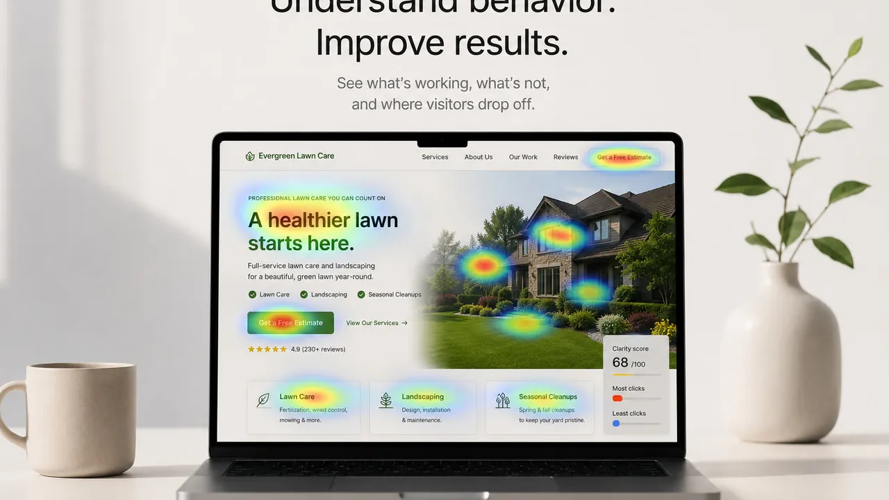 Modern design with heatmap insights on a laptop screen.