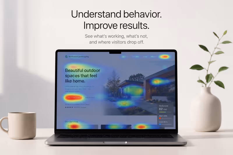 Modern design with heatmap insights on a laptop screen.